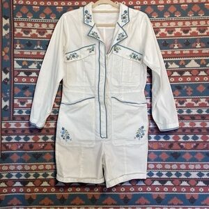 Free People x Driftwood embroidered romper